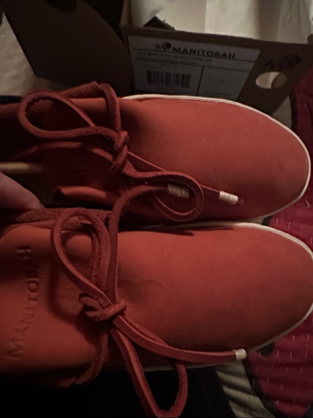 Women's Suede modern Moccasin in red clay - Picture 11 of 14